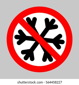 No Snowflake Sign Illustration Forbidden Sign Stock Vector (Royalty ...