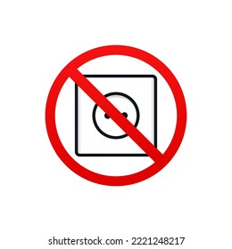 No socket sign. No plug. Illustration vector