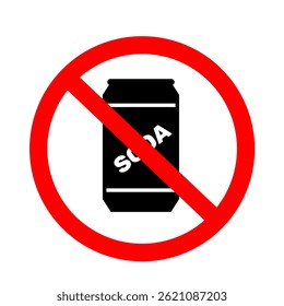 No soda can or metal can icon. Not allowed can package food or drink clip art isolated in white background