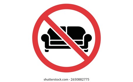 No Sofa Sign Icon illustration