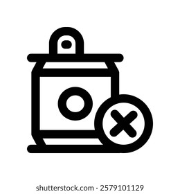 no soft drink icon. vector line icon for your website, mobile, presentation, and logo design.