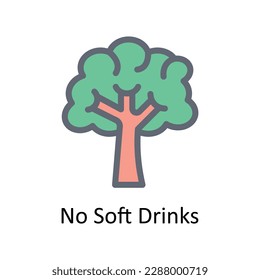 No hay Iconos de contorno de vectores de bebidas suaves. Material gráfico simple