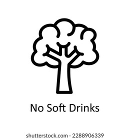 No Soft Drinks Vector   outline Icons. Simple stock illustration stock