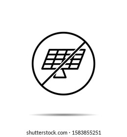 No solar panels icon. Simple thin line, outline vector of web ban, prohibition, embargo, interdict, forbiddance icons for ui and ux, website or mobile application