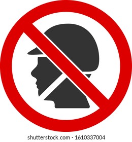 No soldier vector icon. Flat No soldier symbol is isolated on a white background.