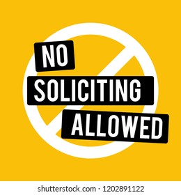 No Soliciting Allowed Vector Illustration