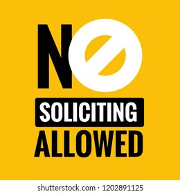 No Soliciting Allowed Vector Illustration