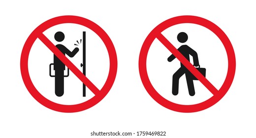 No soliciting sign. Vector red prohibitation signs