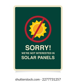 No Soliciting - Solar Panel Sales Sign Designs.
These bold and attention-grabbing sign designs are perfect for anyone looking to deter solar panel salesmen from soliciting their business 