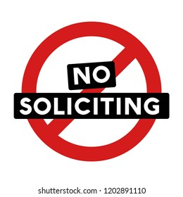 No Soliciting Vector Illustration