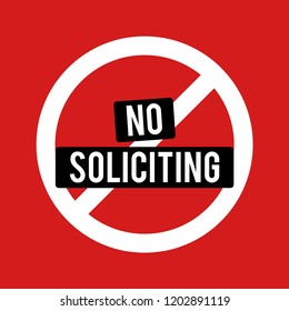 No Soliciting Vector Illustration