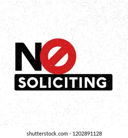 No Soliciting Vector Illustration