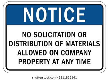 No soliciting warning sign and labels