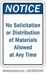 No soliciting warning sign and labels