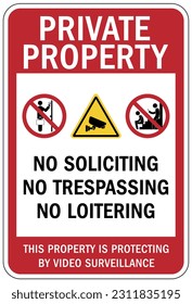 No soliciting warning sign and labels