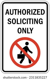 No soliciting warning sign and labels