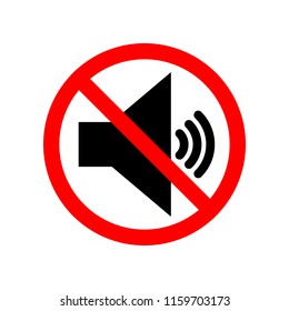 no sound allowed icon. Element of prohibited sign for mobile concept and web apps. Sign of no sound allowed icon can be used for web and mobile