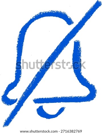 No Sound Bell Ring Icon Crayon Chalk Drawing Doodle Vector