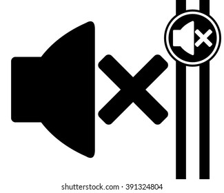 no sound - black and white vector icon