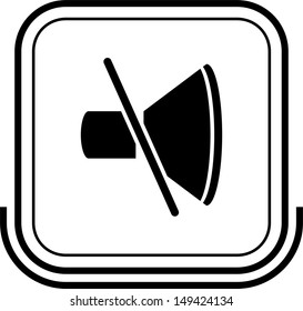 No sound button black square