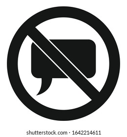 No sound chat icon. Simple illustration of no sound chat vector icon for web design isolated on white background