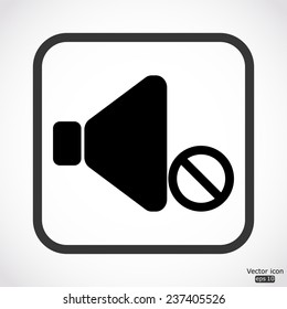no sound icon - black vector illustration