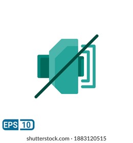 Ningún icono de sonido en estilo plano aislado en fondo blanco. EPS 10