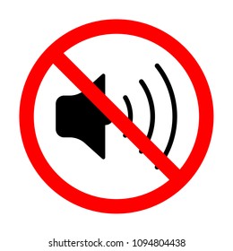 no sound icon, forbidden sound vector icon, no loud sound sign design, sound prohibited icon, no noise vector sign