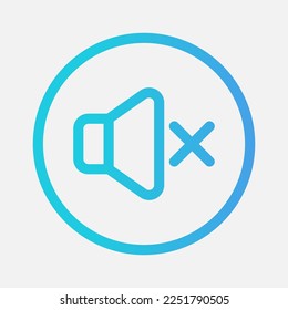 No sound icon in gradient style about essentials, use for website mobile app presentation