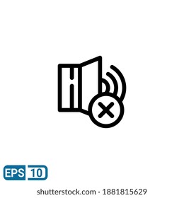No sound icon in line style isolated on white background. EPS 10