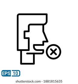 No sound icon in line style isolated on white background. EPS 10