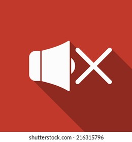no sound icon with long shadow
