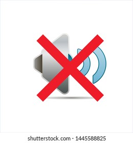 no sound icon mute symbol vector