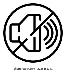 No sound icon outline vector. Room facility. Modern hostel