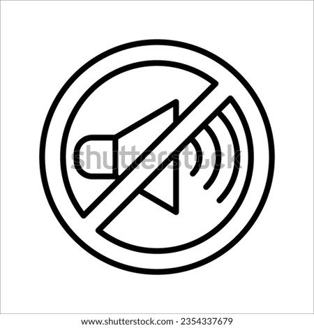 No sound icon, prohibited and silence, no noise sign. Sound on off icon, vector illustration on white background