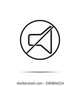 No sound icon. Simple thin line, outline vector of web ban, prohibition, embargo, interdict, forbiddance icons for ui and ux, website or mobile application