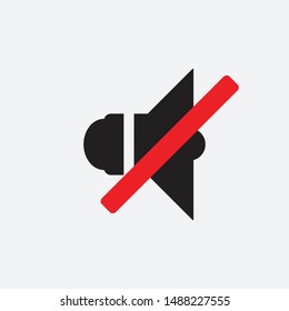 No sound icon vector illustration. Flat no sound speakers symbol for web and apps
