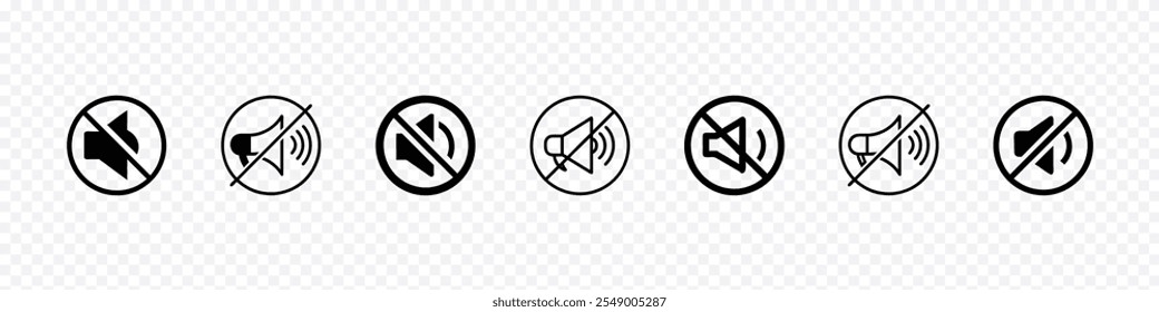 No sound icon vector . Mute your phone, sound off, sign of prohibition, mute icon no sound symbol volume speaker off icons silent icon symbol