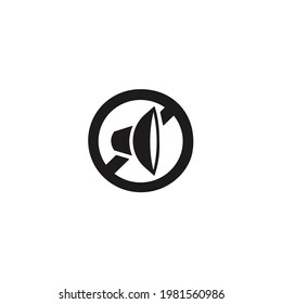 ningún vector de icono de sonido en un fondo blanco