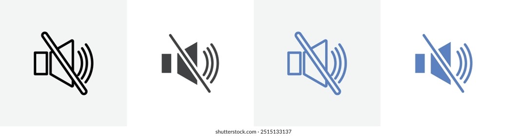 no sound icon vector set use for web ui or app