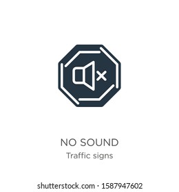 No sound icon vector. Trendy flat no sound icon from traffic signs collection isolated on white background. Vector illustration can be used for web and mobile graphic design, logo, eps10