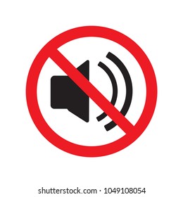 The no sound icon. Volume Off symbol. Flat Vector illustration.