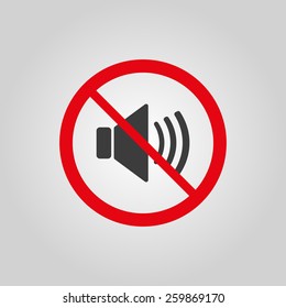 The no sound icon. Volume Off symbol. Flat Vector illustration