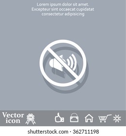 The no sound icon. Volume Off symbol.