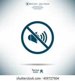The no sound icon. Volume Off symbol.