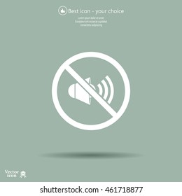 The no sound icon. Volume Off symbol.