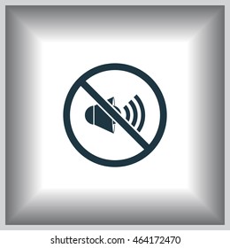 The no sound icon. Volume Off symbol.
