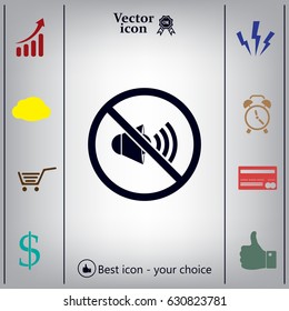 The no sound icon. Volume Off symbol.