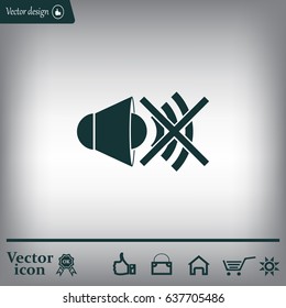 The no sound icon. Volume Off symbol.