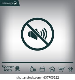 The no sound icon. Volume Off symbol.